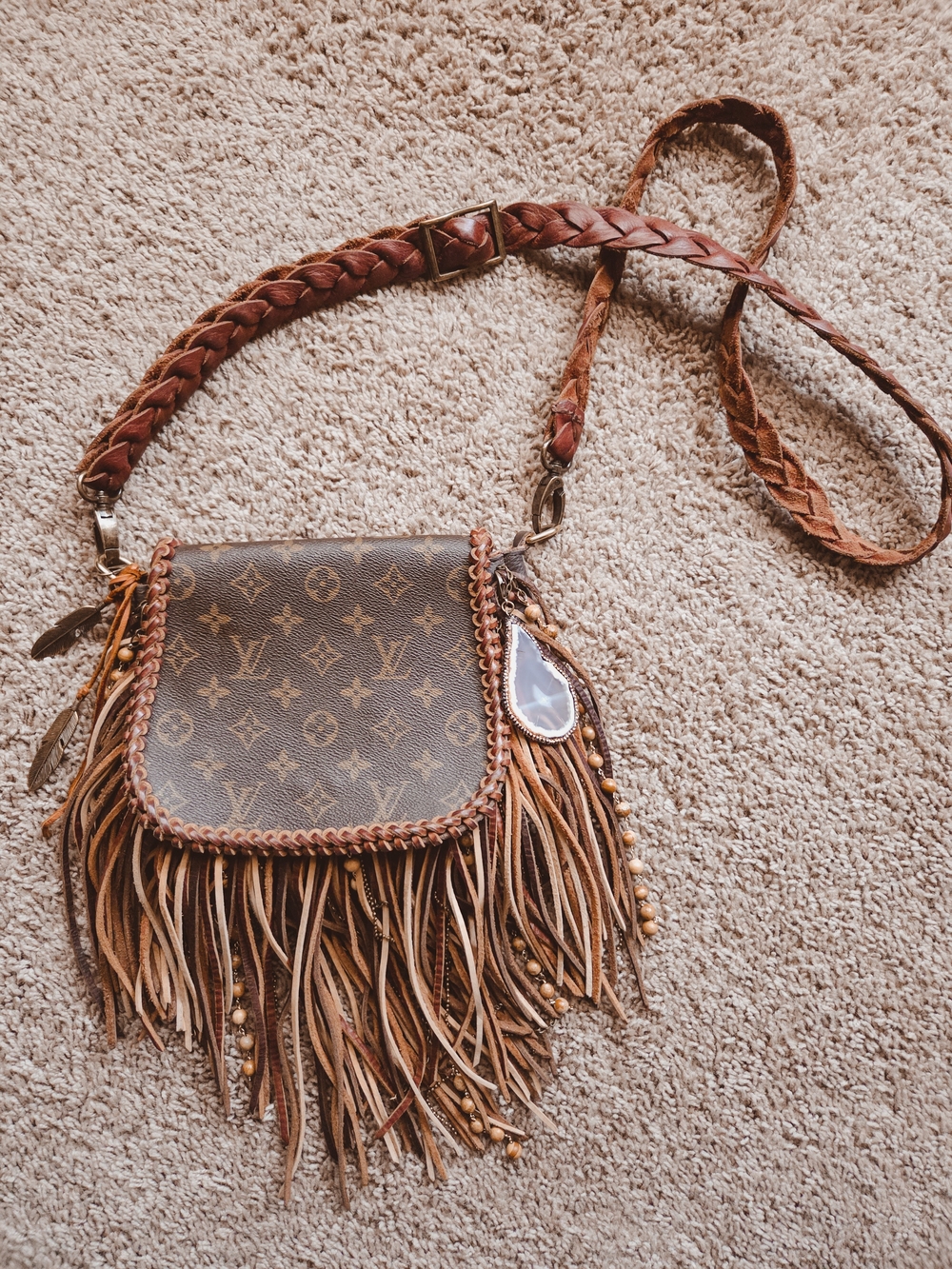 Vintage BOHO Crossbody Fringe Purse~ Louis Vuitton